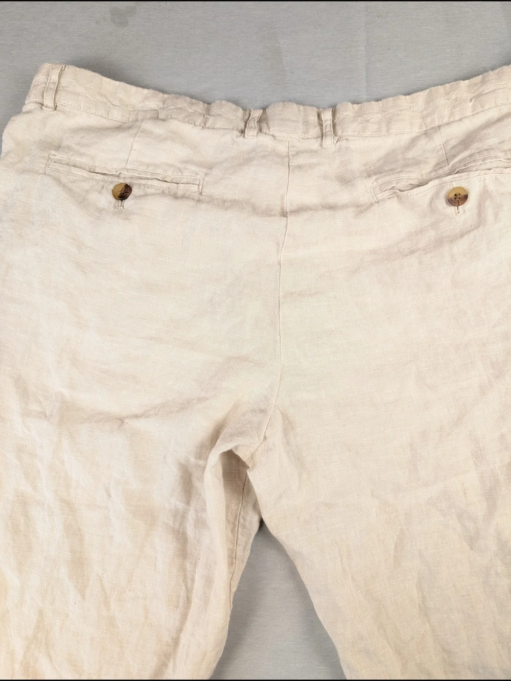 Club Room Luxury Cream Linen Men's Casual‎ Pants 40WX32 Regular Fit Straight Leg